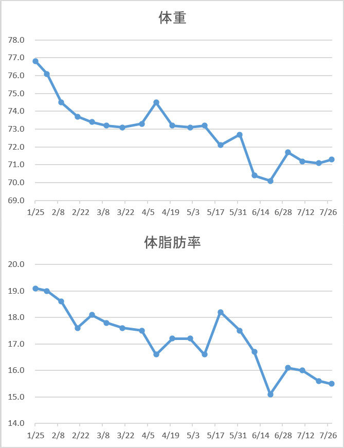 体脂肪率推移グラフ